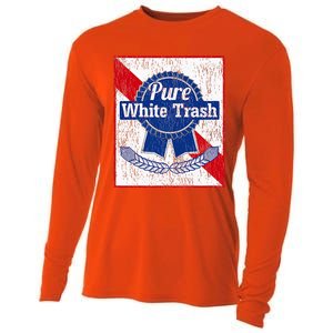 Funny Redneck Pure White Trash Cooling Performance Long Sleeve Crew