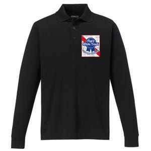 Funny Redneck Pure White Trash Performance Long Sleeve Polo