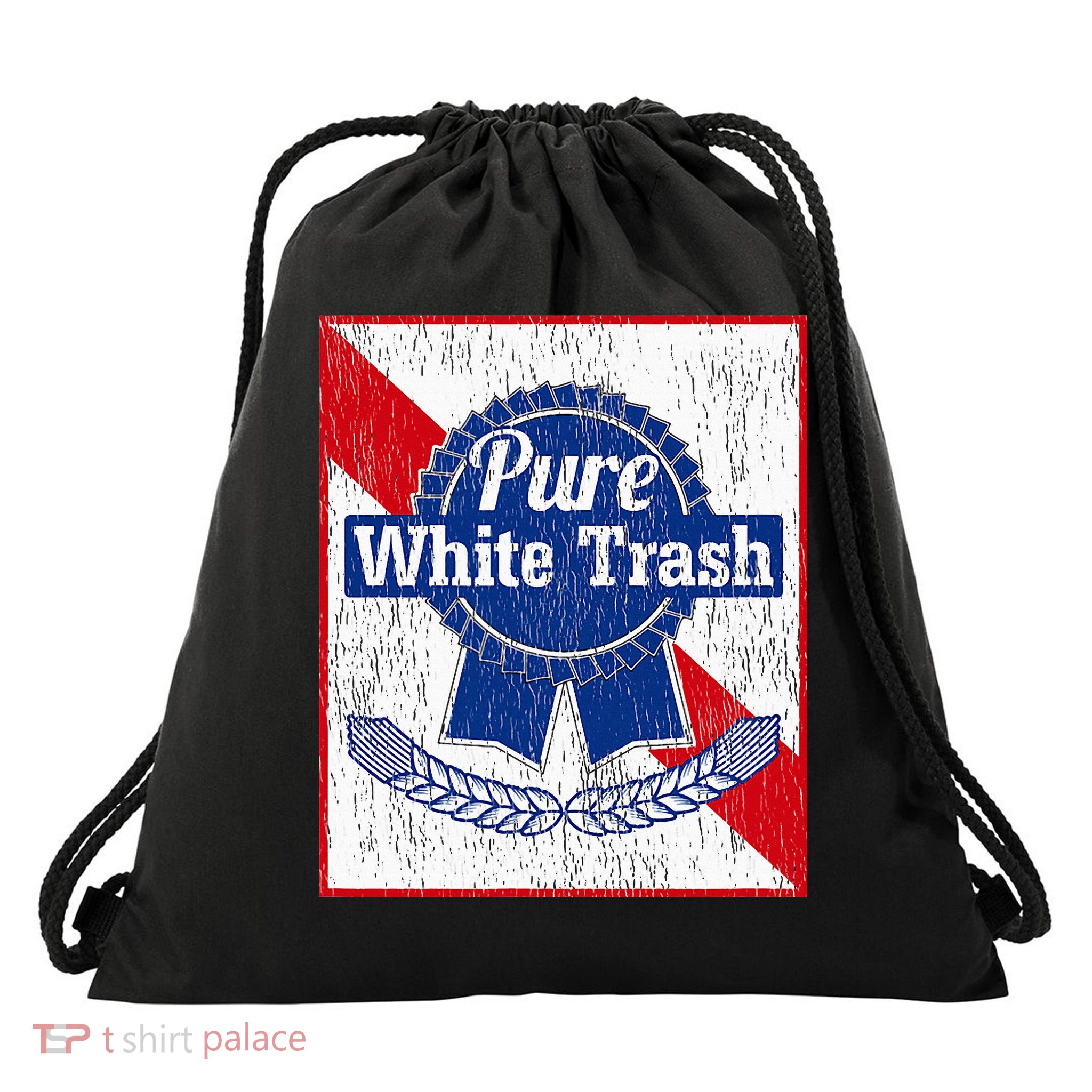 Funny Redneck Pure White Trash Drawstring Bag