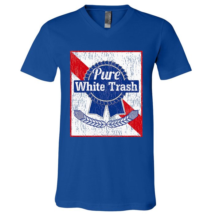 Funny Redneck Pure White Trash V-Neck T-Shirt