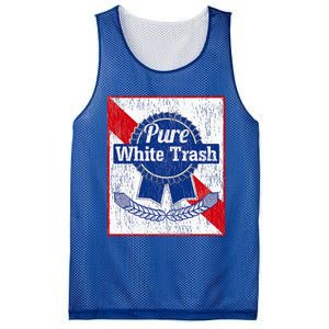 Funny Redneck Pure White Trash Mesh Reversible Basketball Jersey Tank