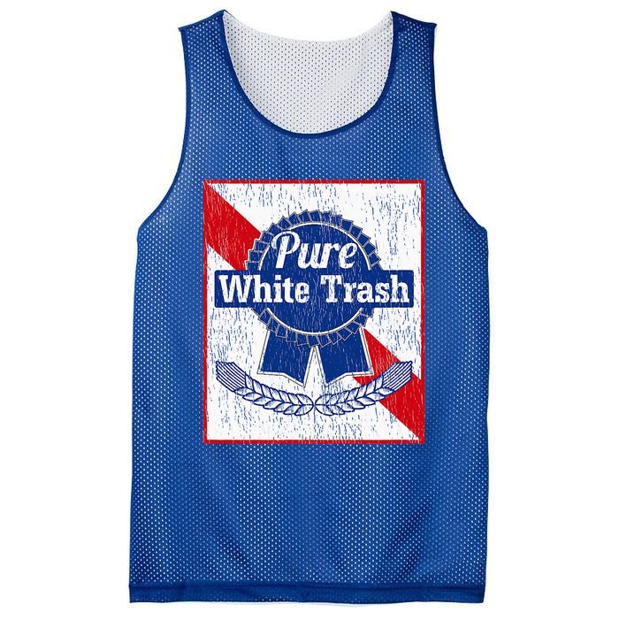 Funny Redneck Pure White Trash Mesh Reversible Basketball Jersey Tank