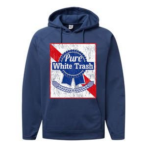 Funny Redneck Pure White Trash Performance Fleece Hoodie