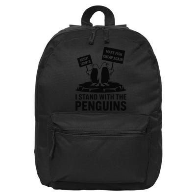 Funny Resist Penguins Protest Against Tariffs 16 in Basic Backpack