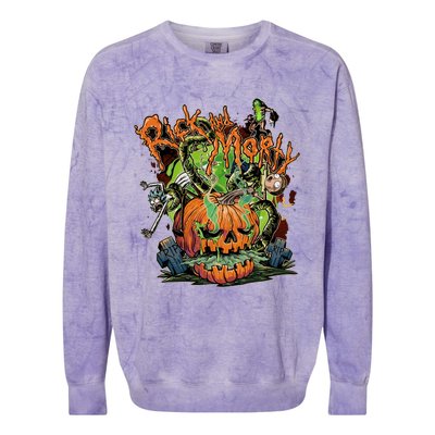 Funny Rick Pumpkin Halloween Colorblast Crewneck Sweatshirt