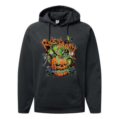 Funny Rick Pumpkin Halloween Performance Fleece Hoodie