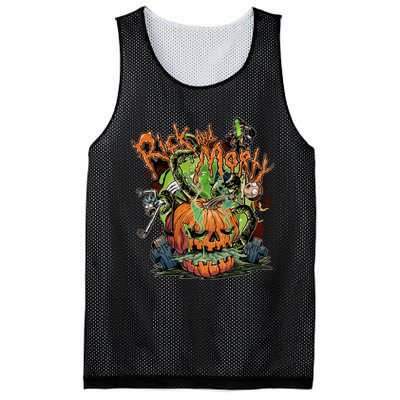 Funny Rick Pumpkin Halloween Mesh Reversible Basketball Jersey Tank