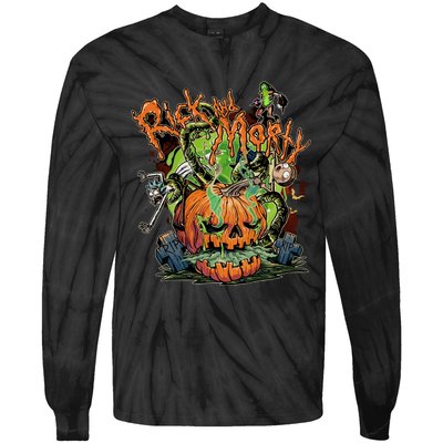 Funny Rick Pumpkin Halloween Tie-Dye Long Sleeve Shirt