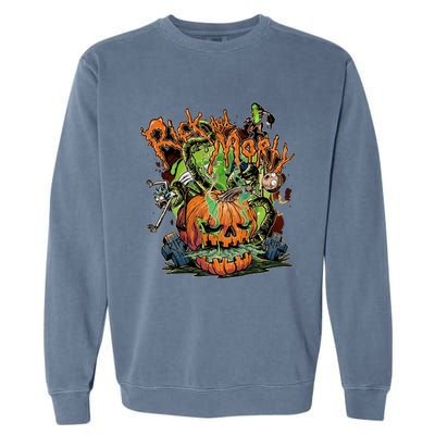 Funny Rick Pumpkin Halloween Garment-Dyed Sweatshirt