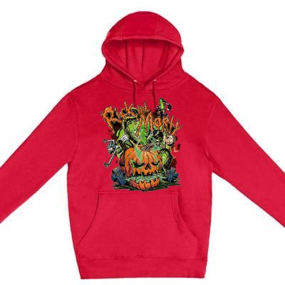 Funny Rick Pumpkin Halloween Premium Pullover Hoodie