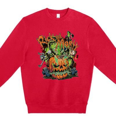 Funny Rick Pumpkin Halloween Premium Crewneck Sweatshirt