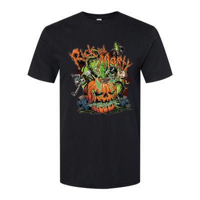 Funny Rick Pumpkin Halloween Softstyle CVC T-Shirt