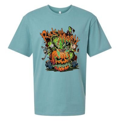 Funny Rick Pumpkin Halloween Sueded Cloud Jersey T-Shirt