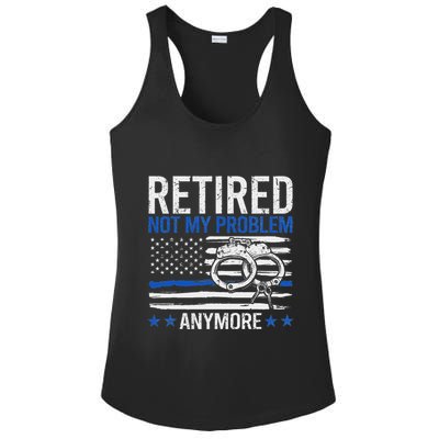Funny Retired Police Officer Law Enforcement Retirement Ladies PosiCharge Competitor Racerback Tank