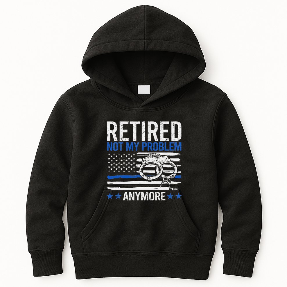 Funny Retired Police Officer Law Enforcement Retirement Kids Hoodie