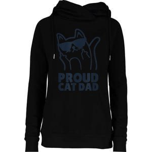 Funny Retro Proud Cat Dad Showing The Finger For Cat Lovers Womens Funnel Neck Pullover Hood