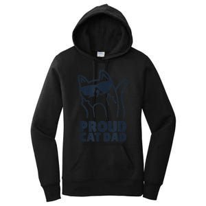 Funny Retro Proud Cat Dad Showing The Finger For Cat Lovers Women's Pullover Hoodie