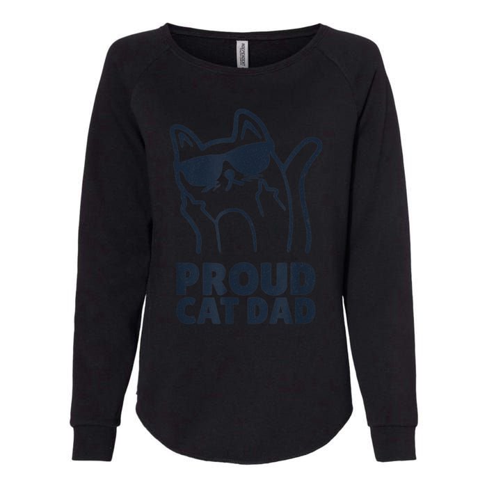 Funny Retro Proud Cat Dad Showing The Finger For Cat Lovers Womens California Wash Sweatshirt