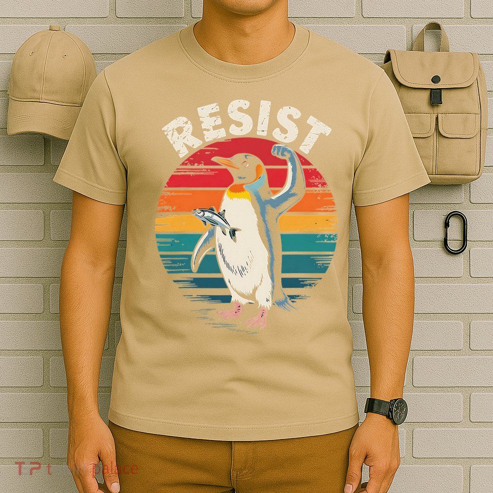 Funny Resist Penguin Activism Graphic We Stand With T-Shirt