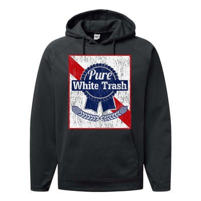 Funny Redneck Pure White Trash Performance Fleece Hoodie