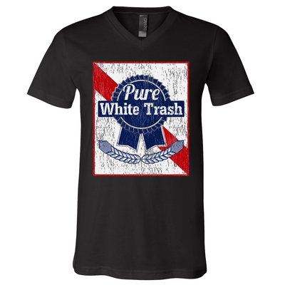 Funny Redneck Pure White Trash V-Neck T-Shirt