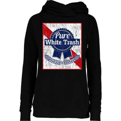 Funny Redneck Pure White Trash Womens Funnel Neck Pullover Hood