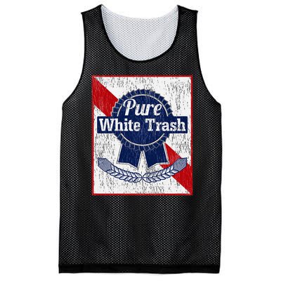 Funny Redneck Pure White Trash Mesh Reversible Basketball Jersey Tank