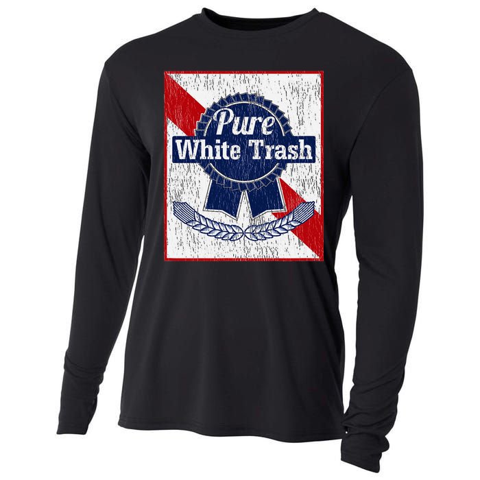 Funny Redneck Pure White Trash Cooling Performance Long Sleeve Crew