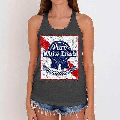 Funny Redneck Pure White Trash Women's Knotted Racerback Tank