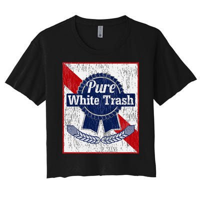 Funny Redneck Pure White Trash Women's Crop Top Tee