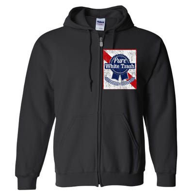 Funny Redneck Pure White Trash Full Zip Hoodie