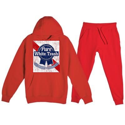 Funny Redneck Pure White Trash Premium Hooded Sweatsuit Set