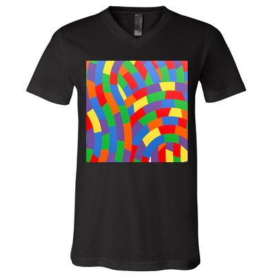 Fun Rise Pattern V-Neck T-Shirt