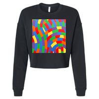 Fun Rise Pattern Cropped Pullover Crew