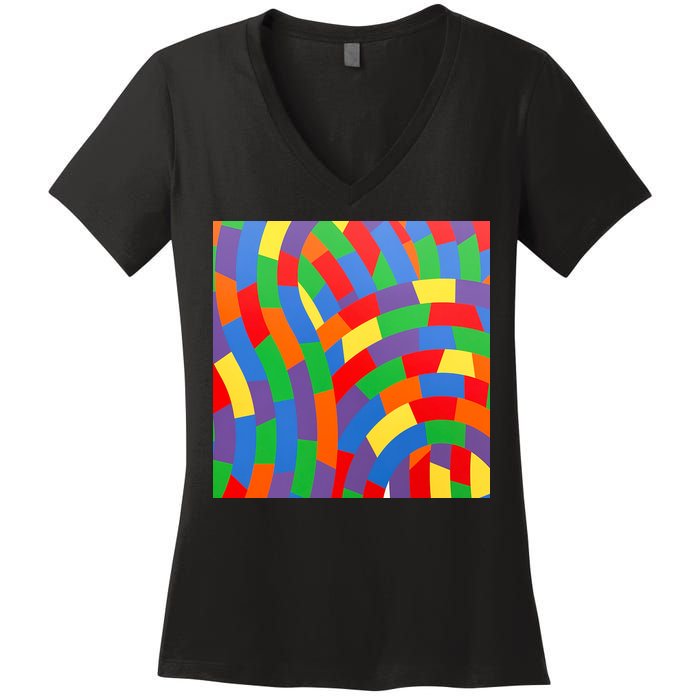 Fun Rise Pattern Women's V-Neck T-Shirt