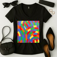 Fun Rise Pattern Women's V-Neck T-Shirt