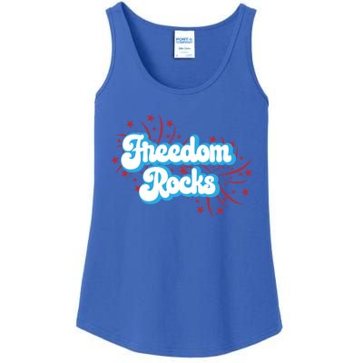 Freedom Rocks Patriotic Cool Gift Ladies Essential Tank