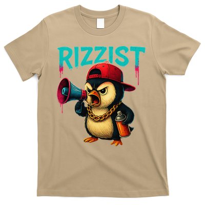 Funny Resist Penguin Protest Against Tariffs Rizz Gen Z T-Shirt