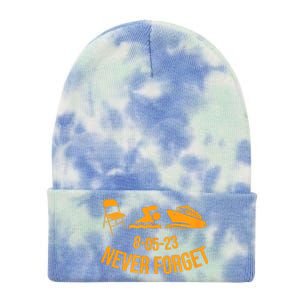 Funny River Pontoon Viral Boat Brawl Meme Alabama Boat Fight Tie Dye 12in Knit Beanie