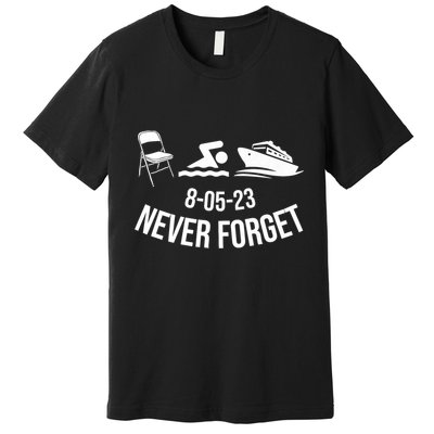 Funny River Pontoon Viral Boat Brawl Meme Alabama Boat Fight Premium T-Shirt