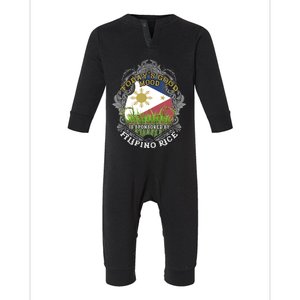 Filipino Rice Pinoy Puns Philippines Gift Infant Fleece One Piece