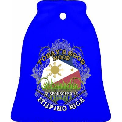 Filipino Rice Pinoy Puns Philippines Gift Ceramic Bell Ornament