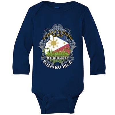 Filipino Rice Pinoy Puns Philippines Gift Baby Long Sleeve Bodysuit