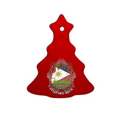 Filipino Rice Pinoy Puns Philippines Gift Ceramic Tree Ornament