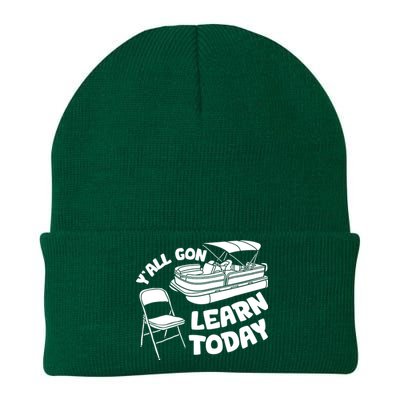 Funny River Pontoon Viral Boat Brawl Meme Alabama Boat Fight Trending Knit Cap Winter Beanie