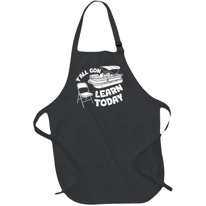 Funny River Pontoon Viral Boat Brawl Meme Alabama Boat Fight Trending Full-Length Apron With Pockets