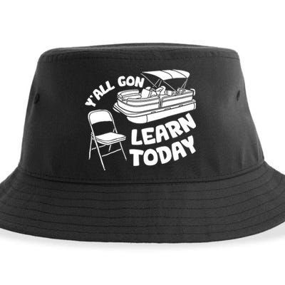 Funny River Pontoon Viral Boat Brawl Meme Alabama Boat Fight Trending Sustainable Bucket Hat