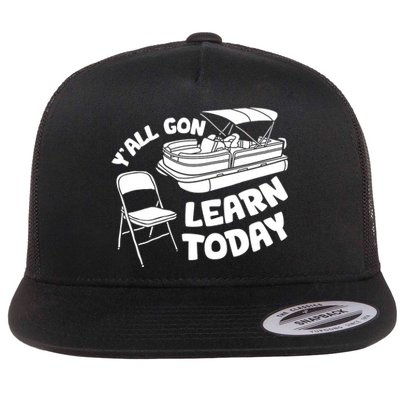 Funny River Pontoon Viral Boat Brawl Meme Alabama Boat Fight Trending Flat Bill Trucker Hat