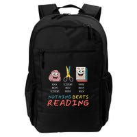 Funny Rock Paper Scissors Nothing Beats Reading Daily Commute Backpack