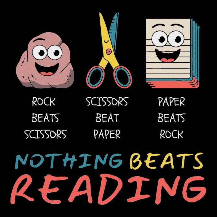 Funny Rock Paper Scissors Nothing Beats Reading Daily Commute Backpack